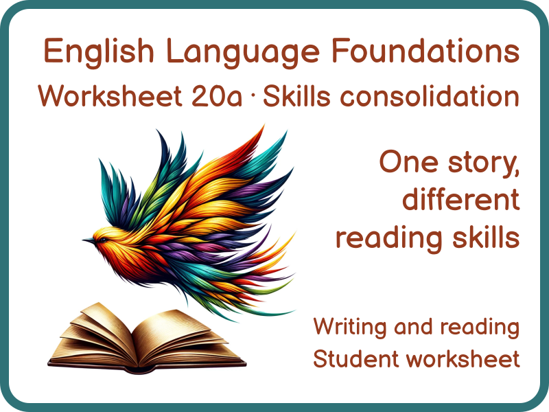 Fiction Reading Skills Worksheet KS3 GCSE English Language 20a