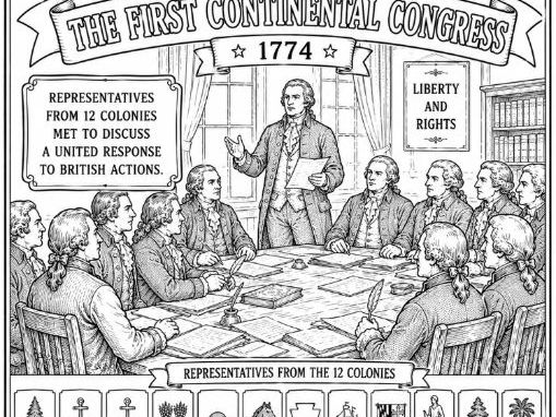 American Revolution Colouring Page- The First Continental Congress
