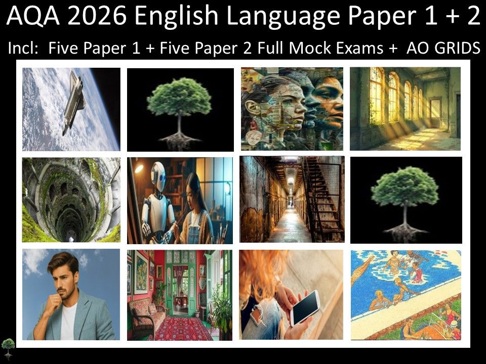 Ten AQA 2026 English Language Paper 1 + 2 Mocks | AO GRIDS