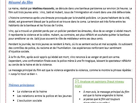 'La Haine' Analysis Booklet