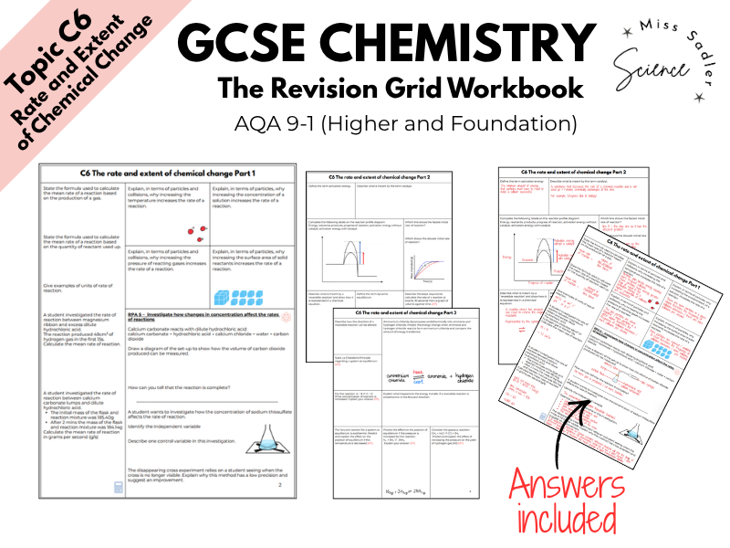 AQA GCSE Chemistry: Rate and Extent of Chemical Change (Topic 6) Complete Revision Grid Workbook