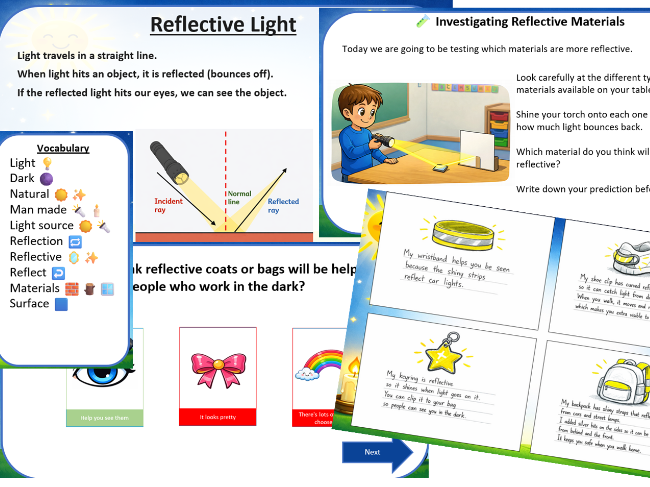 Y3 Science - Light - Lesson 2 understand that light is reflected from surfaces.