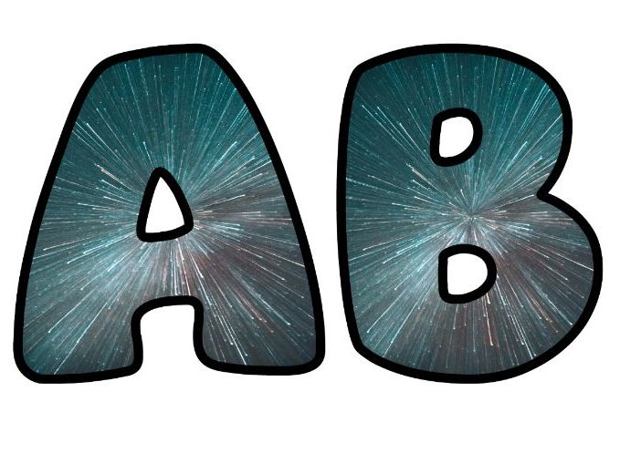 Big Bang Sky Stars Classroom Display | Lettering Set | Upper & Lowercase, 0-9 and Signs