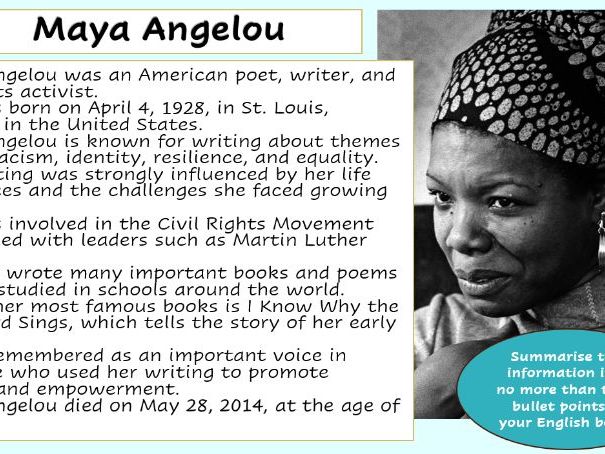 KS3 Maya Angelou - Still I Rise PowerPoint & A3 PETAL Support