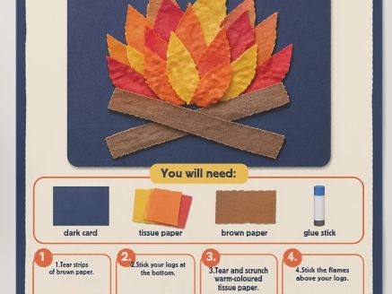 Bonfire Night Craft Activity | EYFS Tissue Paper Bonfire Collage