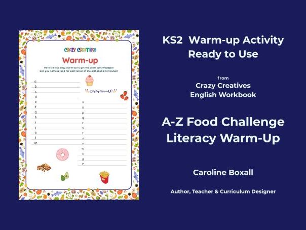 A-Z Food Challenge Literacy Warm-Up