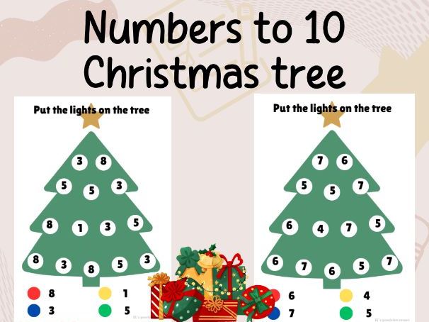 Numbers to 10 recognition- christmas tree