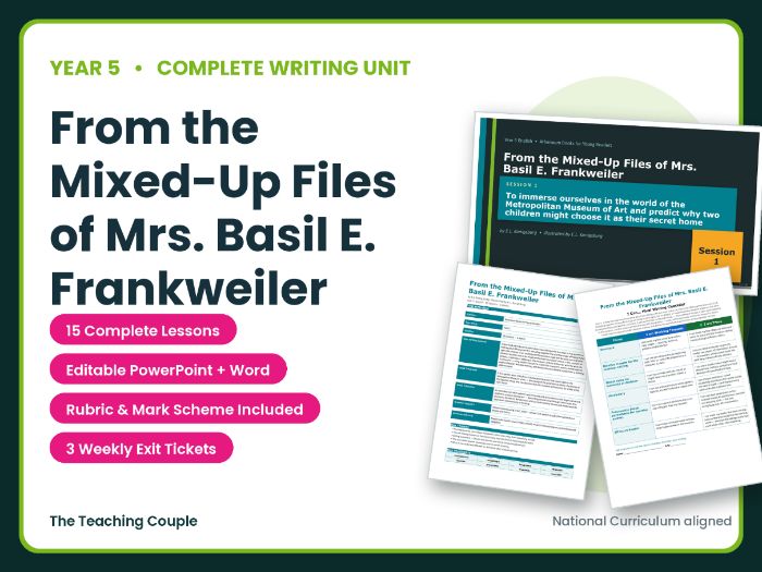 From the Mixed-Up Files of Mrs. Basil E. Frankweiler | Year 5 English Unit
