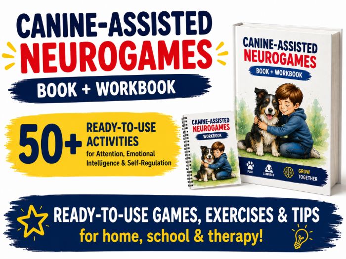 Dog-Assisted Neuro-Games + workbook for Kids' Focus & Emotions (Canine-Assisted Games)