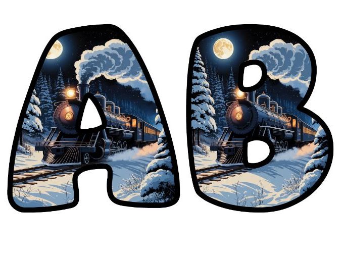 Midnight Snow Express Lettering Set for Classroom Display | Upper & Lowercase, 0-9 and Signs
