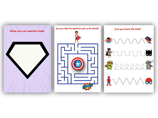 Superhero Themed Activity Booklet