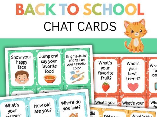 Back to School Chat Cards – Icebreaker Speaking Game for ESL Students