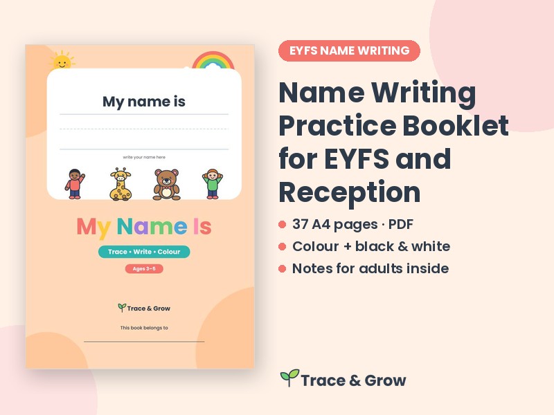 Name Writing Practice Booklet for EYFS