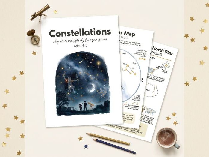 Constellations | Stars Moon Night Sky Orion Big Dipper Star Map | Ages 4-7