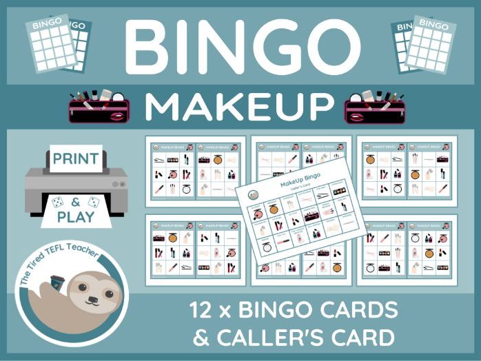 ESL Makeup Vocabulary Bingo