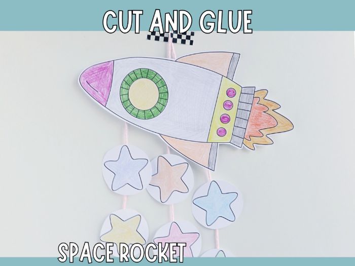 Printable Rocket Craft for Kids - Cut, Colour and Make