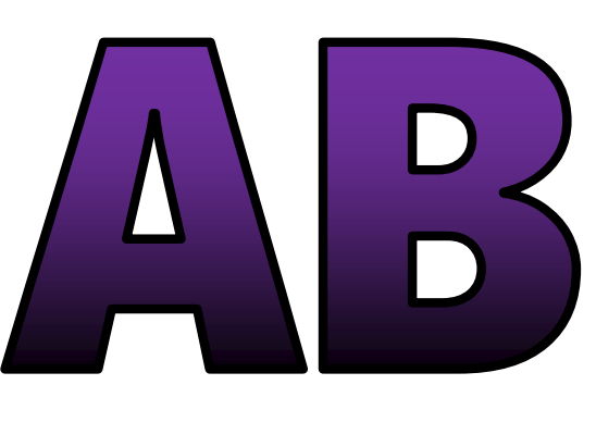 Colors Colorful Plain Colors Black and Purple Lettering Set Display Title Letters Numbers Signs