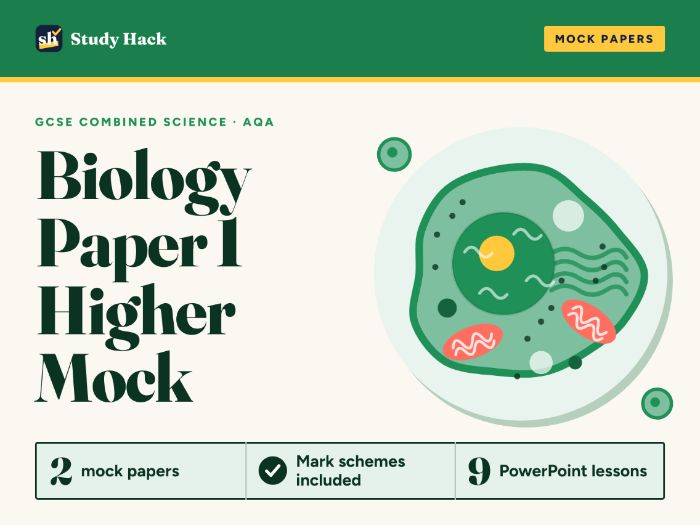 AQA GCSE Combined Science Trilogy Biology Paper 1 Higher Mock Pack