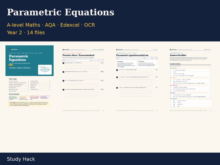 A-level Maths Parametric Equations Complete Topic Pack