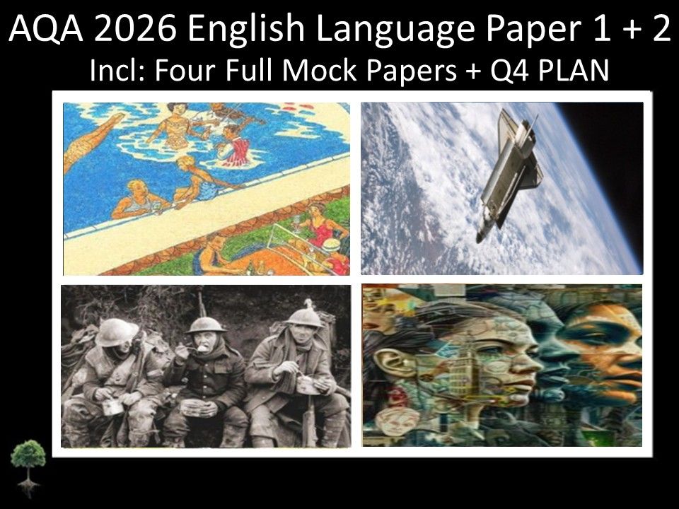 Four AQA 2026 English Language Paper 1 + 2 Full Mocks | Q4 PLAN