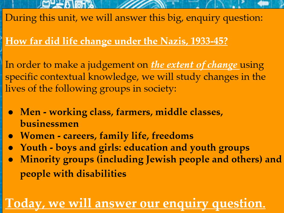 KS3 History SOW: How far did life change in Nazi Germany, 1933-45?