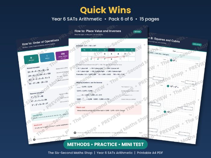 Year 6 SATs Arithmetic: Quick Wins (BIDMAS, Powers, Place Value)