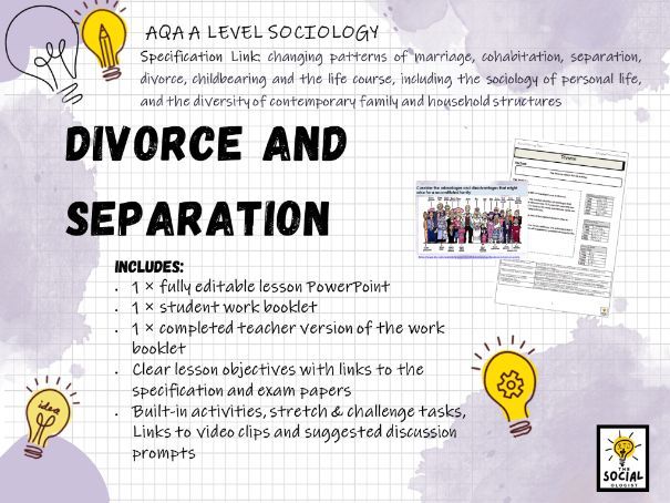 AQA A level Sociology - Families & Households - Divorce