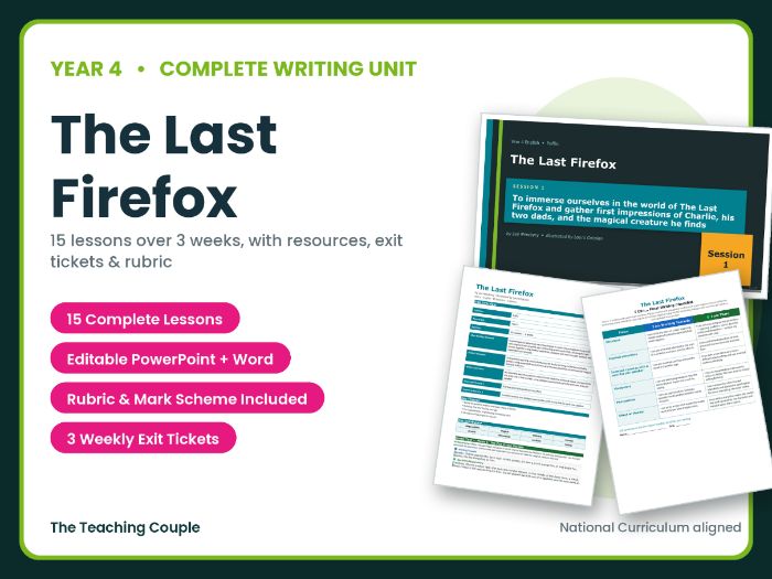 The Last Firefox | Year 4 English Unit | 15 Complete Lessons + Resources + Mark Scheme