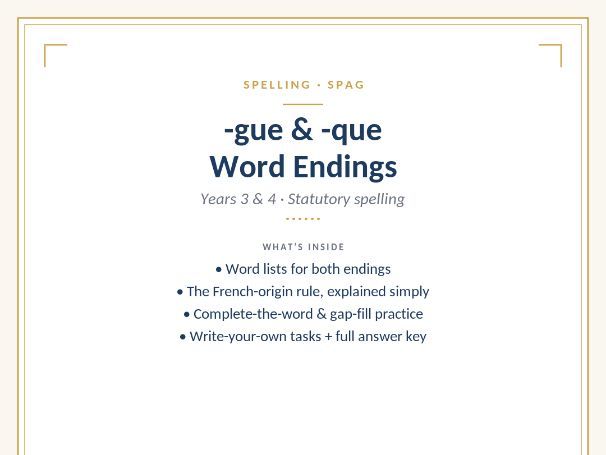 Word Endings: -gue & -que