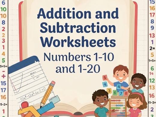 Addition and Subtraction Worksheets Numbers 1-10 and 1-20