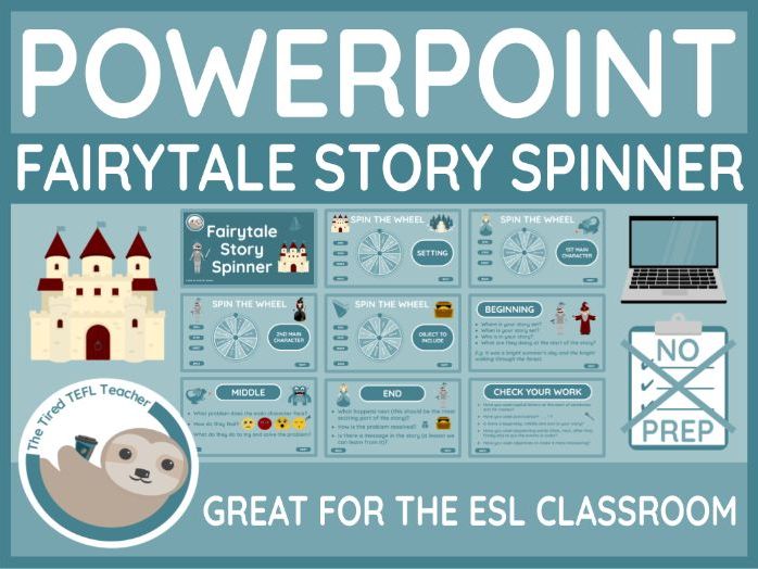 ESL Fairytale Powerpoint Story Spinner and Writing Prompts