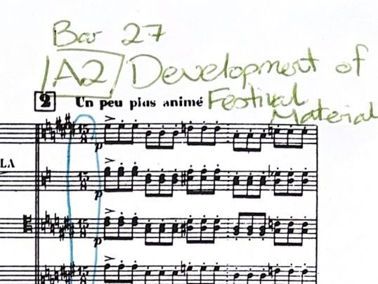 Debussy Fetes annotated score