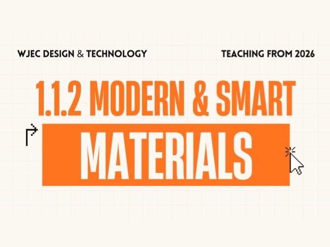 1.1.2 Modern & Smart Materials: WJEC GCSE Design & Technology (Teaching from 2026)
