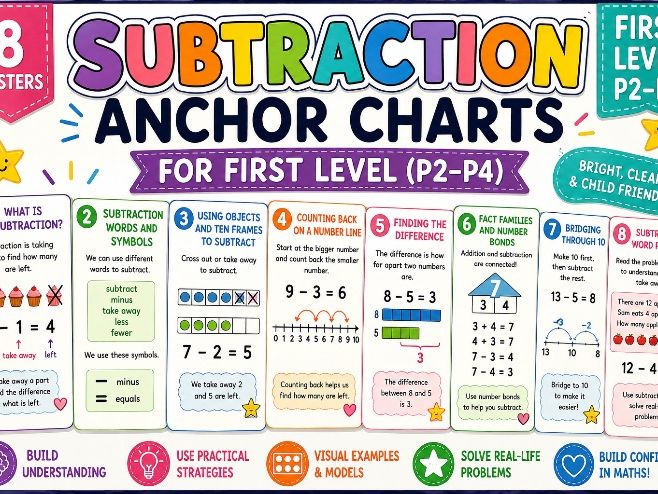Subtraction KS1/First Level Anchor Charts