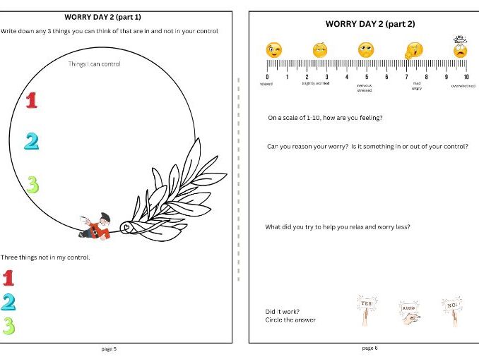 Working on worries worksheet