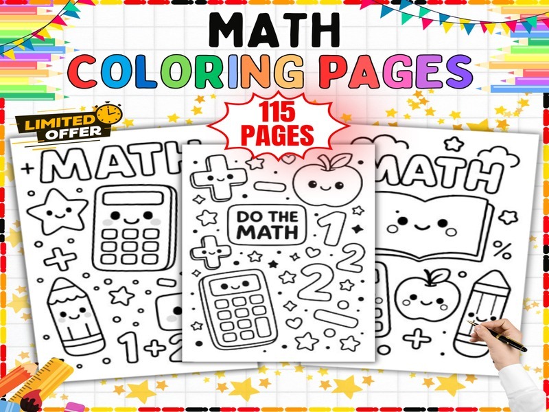 Math Coloring Pages | 115 Printable Number Coloring Sheets for Elementary