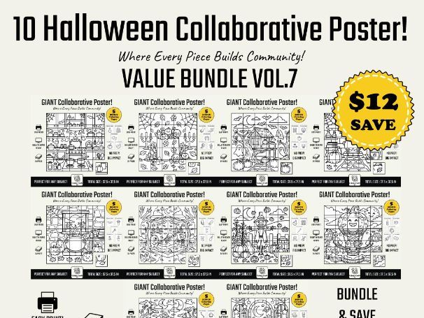 Halloween Collaborative Poster Bundle Vol.7 Bulletin Board