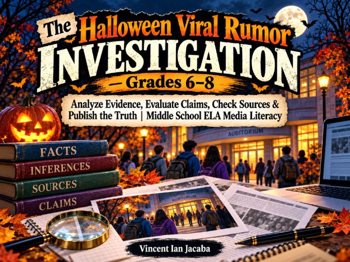 Halloween Media Literacy Investigation Grades 6–8 | Claims, Evidence & Source Credibility