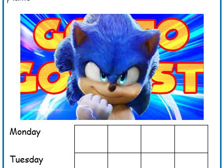 Sonic reward chart