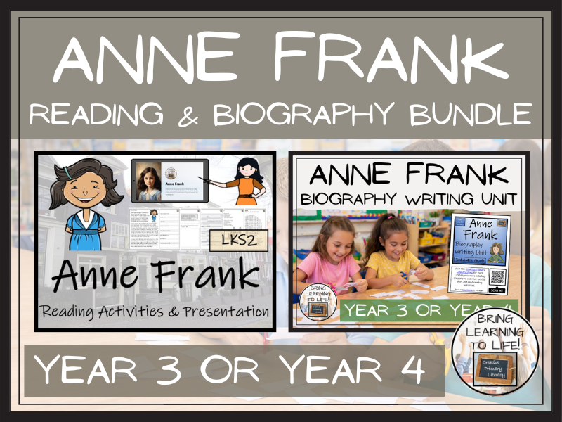 Anne Frank Reading Comprehension & Biography Bundle | LKS2