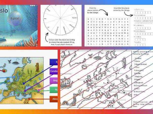 KS2 Vikings - Viking Travellers and Explorers Worksheets