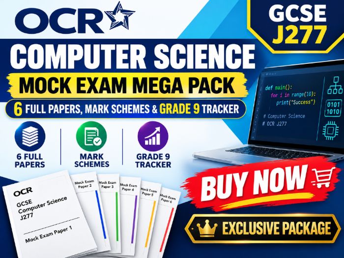OCR GCSE Computer Science J277 Mock Exam Mega Pack: 6 Full Papers, Mark Schemes & Grade 9 Tracker