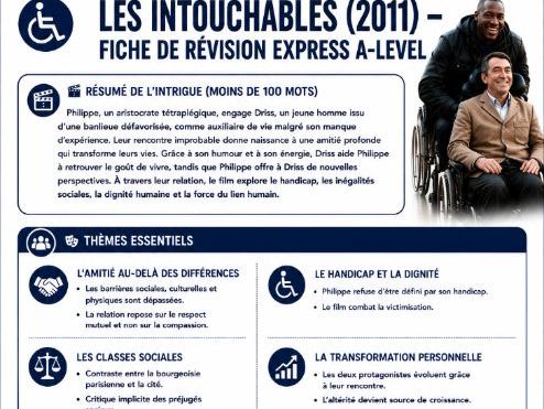 French - les Intouchables - film knowledge organisers
