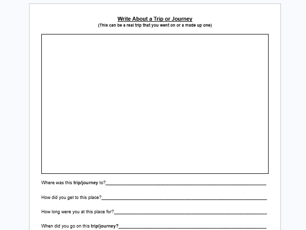 KS1/2 Trip/Journey Journal