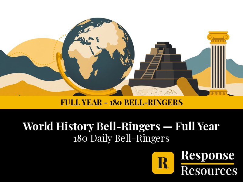 World History Bell Ringers FULL YEAR - 180 Daily Warm-Ups (Grades 6-8)