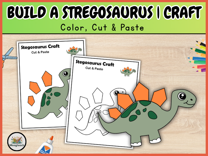 Stegosaurus Dinosaur Craft | Paper Hat | Cut and Paste | Jurassic World | EYFS | KS1
