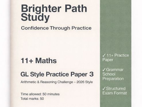 11+ Maths paper 3 – Grammar School Practice Papers (GL Style)