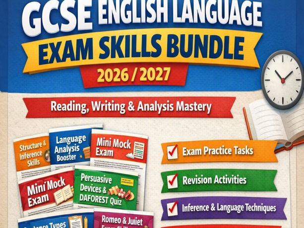GCSE English Language Exam Skills Mega Bundle 2026/2027 – Structure, Inference, Language Analysis & Writing Practice (Printable)