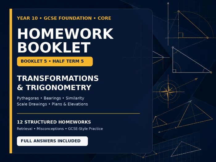 Year 10 Maths Homework Booklet – GCSE Foundation Core | Half Term 5 Geometry