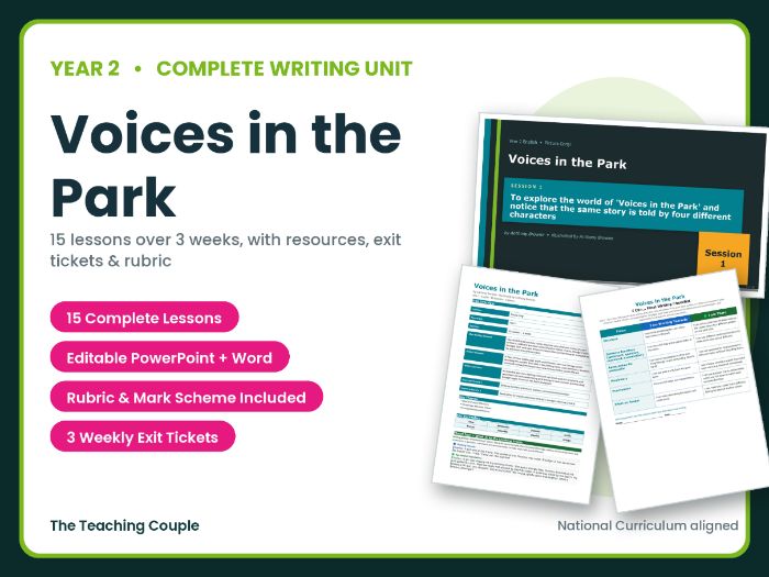 Voices in the Park | Year 2 English Unit | 15 Complete Lessons + Resources + Mark Scheme